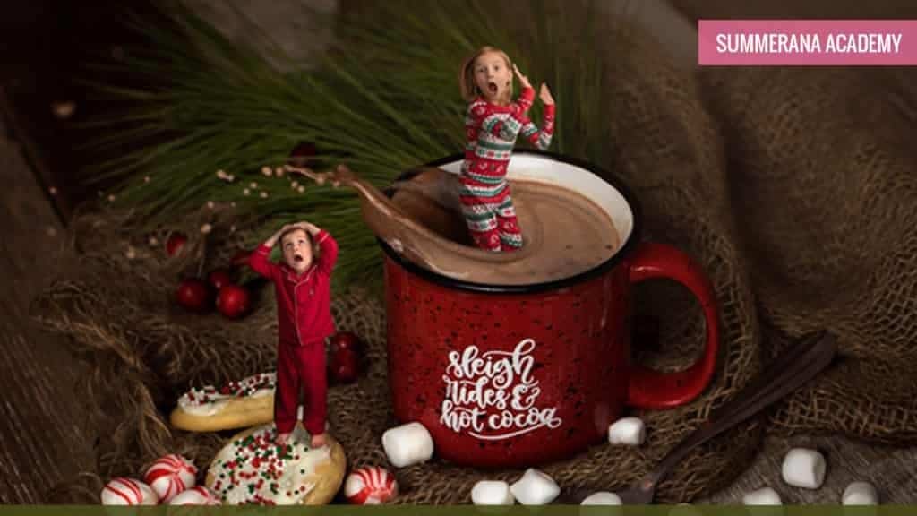Miniature Holiday Digital Backgrounds and Photoshop Composite Editing Tutorials<