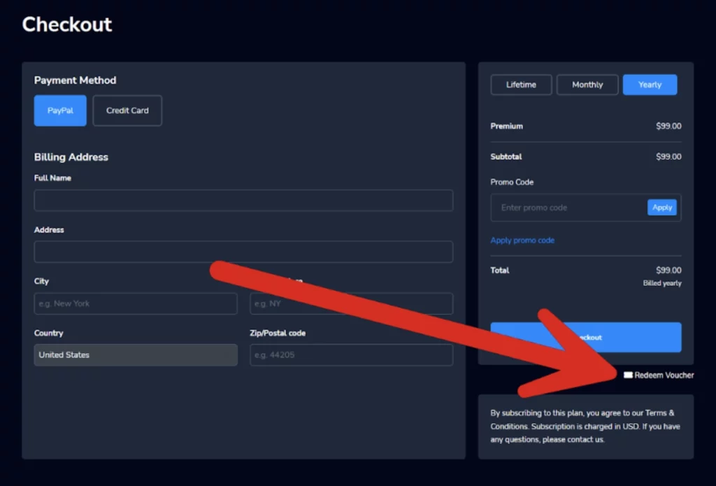 CutMyLink Checkout Screen Shot