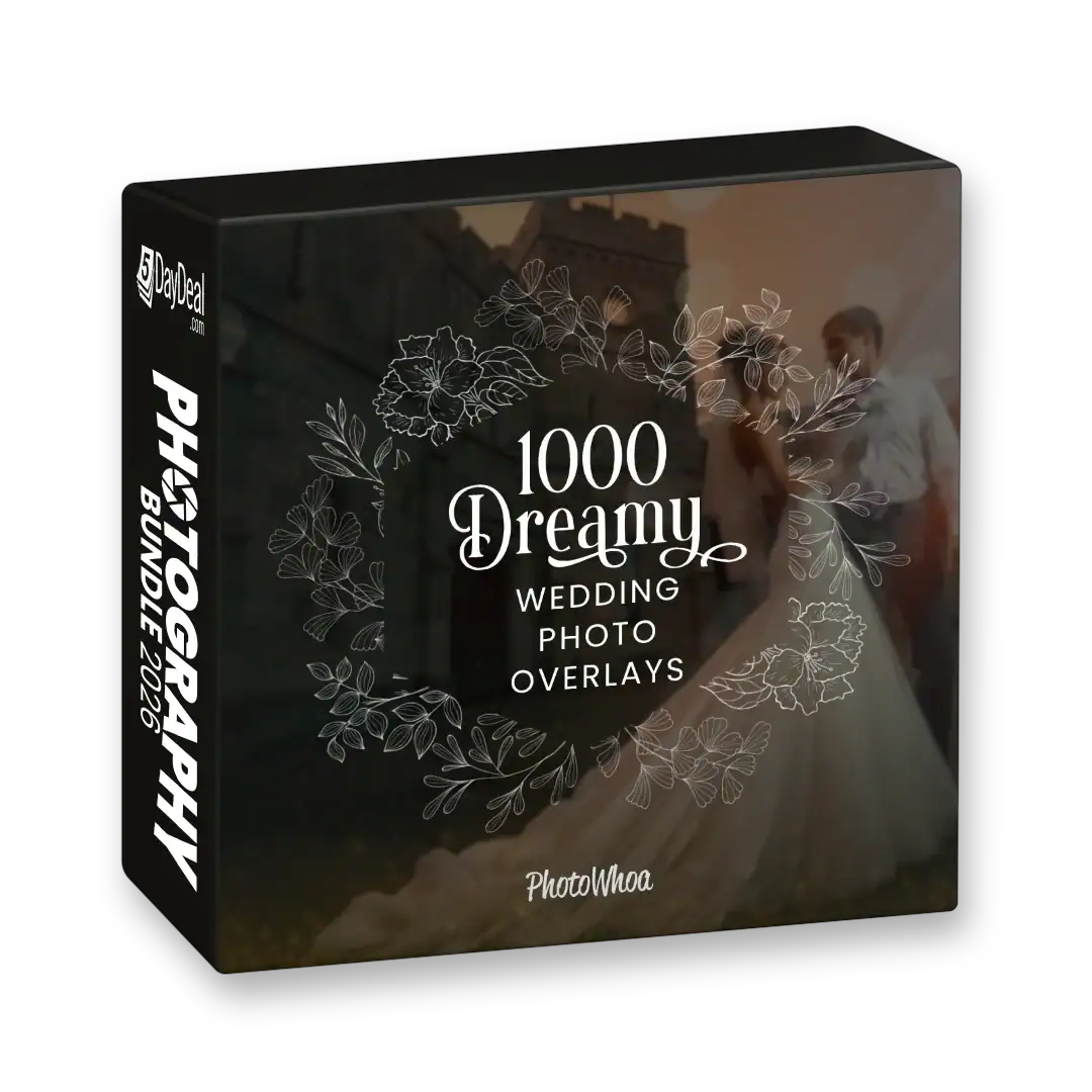 1,000 Dreamy Wedding Photo Overlays Bundle <