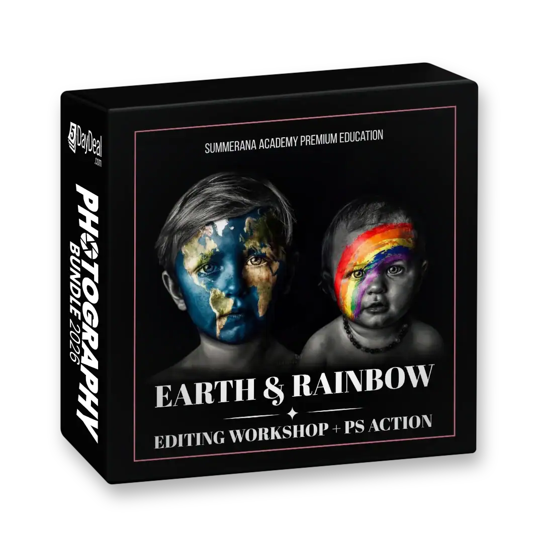 Earth & Rainbow Editing Workshop + PS Action<