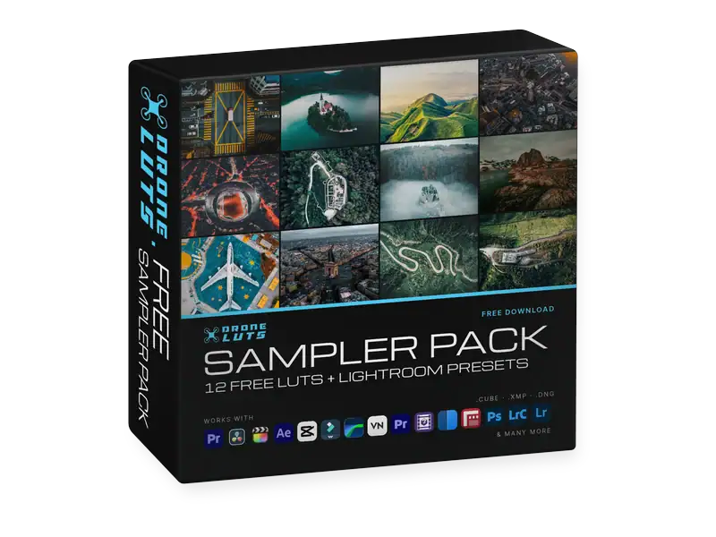 Drone LUTs Free Sampler Pack: 12 drone LUTs + Lightroom presets